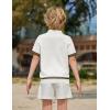 Arshiner Boys Knit Shirts Short Sleeve Button Down Shirt Vintage Fashion Casual Summer Beach Shirts for Kids 4-13 Years(White)