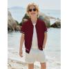 Arshiner Boys Knit Shirts Short Sleeve Button Down Shirt Vintage Fashion Casual Summer Beach Shirts for Kids 4-13 Years(Wine Red)