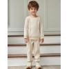 Arshiner Boys Long Sleeve Fleece Sweatshirt and Pants Set 2 Piece Fall Winter Clothes Toddler to Little Kid 2-8 Years(Apricot)