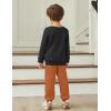 Arshiner Boys Long Sleeve Fleece Sweatshirt and Pants Set 2 Piece Fall Winter Clothes Toddler to Little Kid 2-8 Years(Black&brown)