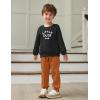 Arshiner Boys Long Sleeve Fleece Sweatshirt and Pants Set 2 Piece Fall Winter Clothes Toddler to Little Kid 2-8 Years(Black&brown)