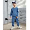 Arshiner Boys Long Sleeve Fleece Sweatshirt and Pants Set 2 Piece Fall Winter Clothes Toddler to Little Kid 2-8 Years(Blue)