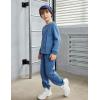 Arshiner Boys Long Sleeve Fleece Sweatshirt and Pants Set 2 Piece Fall Winter Clothes Toddler to Little Kid 2-8 Years(Blue)