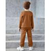 Arshiner Boys Long Sleeve Fleece Sweatshirt and Pants Set 2 Piece Fall Winter Clothes Toddler to Little Kid 2-8 Years(Brown)