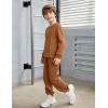 Arshiner Boys Long Sleeve Fleece Sweatshirt and Pants Set 2 Piece Fall Winter Clothes Toddler to Little Kid 2-8 Years(Brown)
