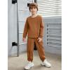 Arshiner Boys Long Sleeve Fleece Sweatshirt and Pants Set 2 Piece Fall Winter Clothes Toddler to Little Kid 2-8 Years(Brown)