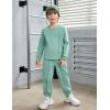 Arshiner Boys Long Sleeve Fleece Sweatshirt and Pants Set 2 Piece Fall Winter Clothes Toddler to Little Kid 2-8 Years(Green)