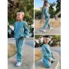 Arshiner Boys Long Sleeve Fleece Sweatshirt and Pants Set 2 Piece Fall Winter Clothes Toddler to Little Kid 2-8 Years(Green)
