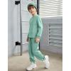 Arshiner Boys Long Sleeve Fleece Sweatshirt and Pants Set 2 Piece Fall Winter Clothes Toddler to Little Kid 2-8 Years(Green)