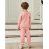 Arshiner Boys Long Sleeve Fleece Sweatshirt and Pants Set 2 Piece Fall Winter Clothes Toddler to Little Kid 2-8 Years(Pink)