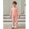 Arshiner Boys Long Sleeve Fleece Sweatshirt and Pants Set 2 Piece Fall Winter Clothes Toddler to Little Kid 2-8 Years(Pink)