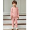 Arshiner Boys Long Sleeve Fleece Sweatshirt and Pants Set 2 Piece Fall Winter Clothes Toddler to Little Kid 2-8 Years(Pink)
