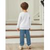 Arshiner Boys Long Sleeve Fleece Sweatshirt and Pants Set 2 Piece Fall Winter Clothes Toddler to Little Kid 2-8 Years(White&blue)