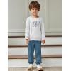 Arshiner Boys Long Sleeve Fleece Sweatshirt and Pants Set 2 Piece Fall Winter Clothes Toddler to Little Kid 2-8 Years(White&blue)