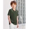 Arshiner Boys Polo Shirts Short Sleeve Vintage Knit Golf Shirts School Uniform Shirt Kids Casual Tee Tops for 4-14 Years(Army Green)