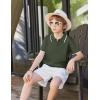 Arshiner Boys Polo Shirts Short Sleeve Vintage Knit Golf Shirts School Uniform Shirt Kids Casual Tee Tops for 4-14 Years(Army Green)