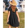 Arshiner Girl Short Sleeve A Line Skater Casual Twirly Casual Dress
