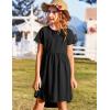 Arshiner Girl Short Sleeve A Line Skater Casual Twirly Casual Dress