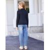 Arshiner Girls 2 Packs Lettuce Trim Mock Neck Long Sleeve Shirts Ribbed Knit Slim Tops Casual Trendy Base Layer Tee(Black/White)