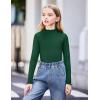 Arshiner Girls 2 Packs Lettuce Trim Mock Neck Long Sleeve Shirts Ribbed Knit Slim Tops Casual Trendy Base Layer Tee(Dark Red/Green)