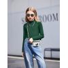 Arshiner Girls 2 Packs Lettuce Trim Mock Neck Long Sleeve Shirts Ribbed Knit Slim Tops Casual Trendy Base Layer Tee(Dark Red/Green)