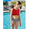 Arshiner Girls Bikini Beach Swimwear 2 Piece Swimsuits Floral Printing Bathing Suits for 4-15 Years(Dot Pattern)
