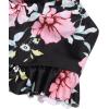 Arshiner Girls Bikini Beach Swimwear 2 Piece Swimsuits Floral Printing Bathing Suits for 4-15 Years(Flower in Black)