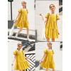 Arshiner Girls Dress Puff Sleeve A-Line Classic Elegant Beach Ruffled Loose Tiered Ruffle Casual Dresses Square Neck(Yellow)