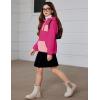 Arshiner Girls Fleece Pullover Hooded Sweatshirt Colorblock Sherpa Hoodie for Teen Girl Winter Button Jacket Coat with Pocket(Deep Pink)