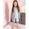 Arshiner Girls Pajamas Summer Outfit Kids Shorts Sets Button Down Loungewear Pjs(Light Blue Stripes)