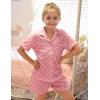 Arshiner Girls Pajamas Summer Outfit Kids Shorts Sets Button Down Loungewear Pjs(Pink Polka Dots)
