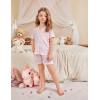 Arshiner Girls Pajamas Summer Outfit Kids Shorts Sets Button Down Loungewear Pjs(Pink Stripes)