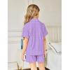 Arshiner Girls Pajamas Summer Outfit Kids Shorts Sets Button Down Loungewear Pjs(Purple Polka Dots)