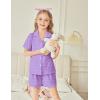Arshiner Girls Pajamas Summer Outfit Kids Shorts Sets Button Down Loungewear Pjs(Purple Polka Dots)