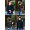 Arshiner Girls Puff Long Sleeve Shirts Crew Neck Lantern Sleeve Tunic Tops Casual Shirts for Gilrs Soft Comfy Blouses(Black)