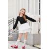 Arshiner Girls Puff Long Sleeve Shirts Crew Neck Lantern Sleeve Tunic Tops Casual Shirts for Gilrs Soft Comfy Blouses(Black)