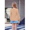 Arshiner Girls Puff Long Sleeve Shirts Crew Neck Lantern Sleeve Tunic Tops Casual Shirts for Gilrs Soft Comfy Blouses(Deep Khaki)