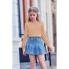 Arshiner Girls Puff Long Sleeve Shirts Crew Neck Lantern Sleeve Tunic Tops Casual Shirts for Gilrs Soft Comfy Blouses(Deep Khaki)