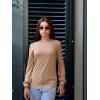 Arshiner Girls Puff Long Sleeve Shirts Crew Neck Lantern Sleeve Tunic Tops Casual Shirts for Gilrs Soft Comfy Blouses(Deep Khaki)