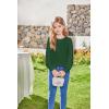 Arshiner Girls Puff Long Sleeve Shirts Crew Neck Lantern Sleeve Tunic Tops Casual Shirts for Gilrs Soft Comfy Blouses(Green)