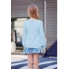 Arshiner Girls Puff Long Sleeve Shirts Crew Neck Lantern Sleeve Tunic Tops Casual Shirts for Gilrs Soft Comfy Blouses(Light Blue)