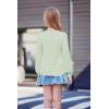 Arshiner Girls Puff Long Sleeve Shirts Crew Neck Lantern Sleeve Tunic Tops Casual Shirts for Gilrs Soft Comfy Blouses(Light Green)