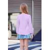 Arshiner Girls Puff Long Sleeve Shirts Crew Neck Lantern Sleeve Tunic Tops Casual Shirts for Gilrs Soft Comfy Blouses(Lilac)