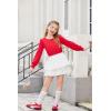 Arshiner Girls Puff Long Sleeve Shirts Crew Neck Lantern Sleeve Tunic Tops Casual Shirts for Gilrs Soft Comfy Blouses(Red)