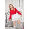 Arshiner Girls Puff Long Sleeve Shirts Crew Neck Lantern Sleeve Tunic Tops Casual Shirts for Gilrs Soft Comfy Blouses(Red)