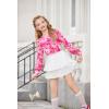 Arshiner Girls Puff Long Sleeve Shirts Crew Neck Lantern Sleeve Tunic Tops Casual Shirts for Gilrs Soft Comfy Blouses(Tie Dye Rose Pink)