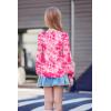 Arshiner Girls Puff Long Sleeve Shirts Crew Neck Lantern Sleeve Tunic Tops Casual Shirts for Gilrs Soft Comfy Blouses(Tie Dye Rose Pink)