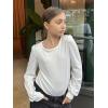Arshiner Girls Puff Long Sleeve Shirts Crew Neck Lantern Sleeve Tunic Tops Casual Shirts for Gilrs Soft Comfy Blouses(White)