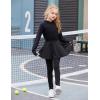 Arshiner Girls Sports Skirted Leggings Casual Ruffle Skater Skirt with Athletic Pants Pantskirts(Black)
