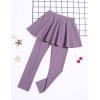 Arshiner Girls Sports Skirted Leggings Casual Ruffle Skater Skirt with Athletic Pants Pantskirts(Purple)